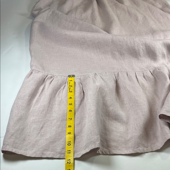 Crown Linen Designs Light Pink 100% Linen Sun Dress With Pockets Sz L/ XL - Picture 6 of 13